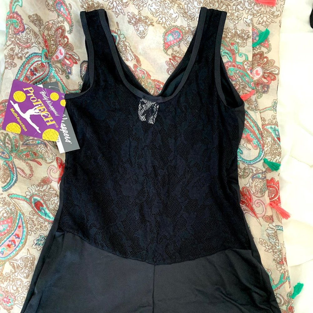 NEVERWORN Bodywrappers Protech black lace biketard